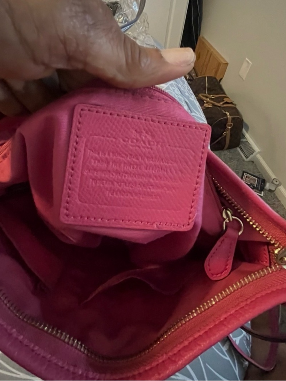 Coach Brown Signature Crossbody with Pink Trim like new - Picture 8 of 10